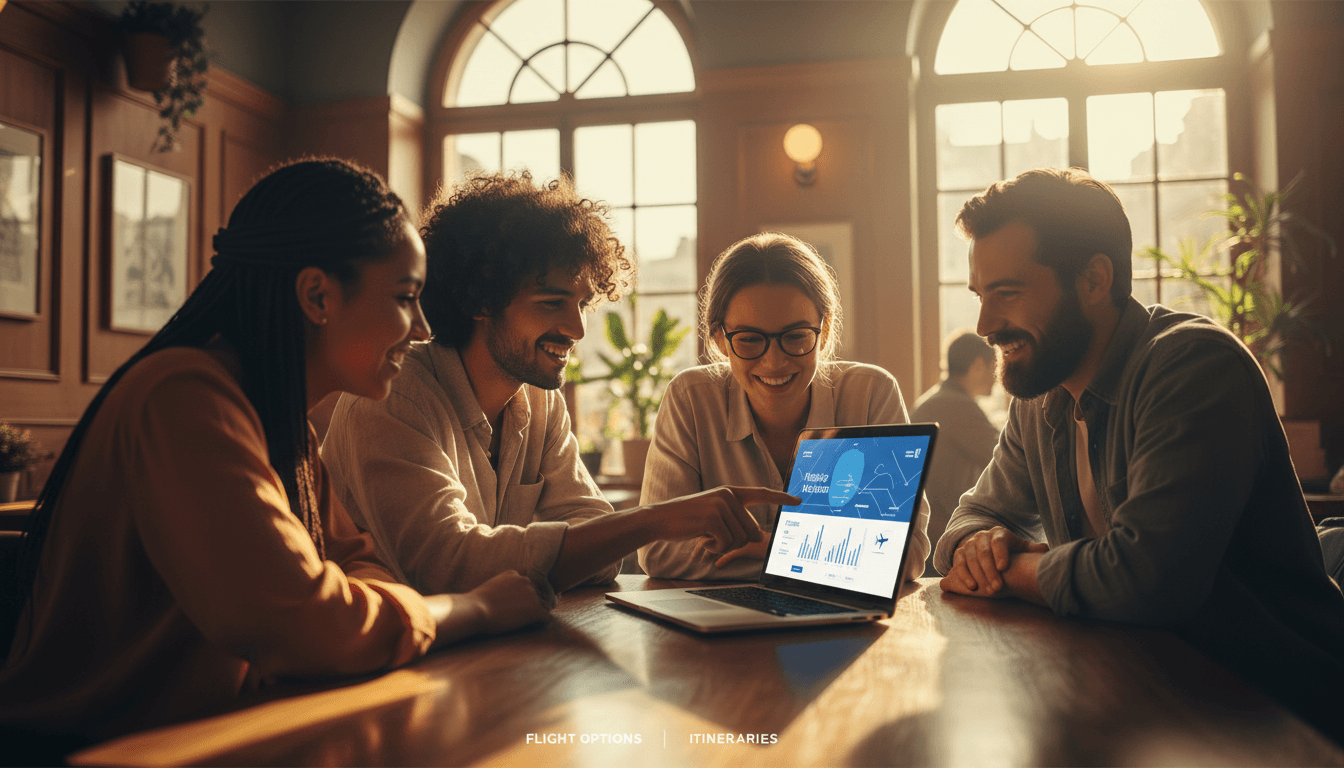 Travelers planning their next adventure with Runway Cleared for Takeoff